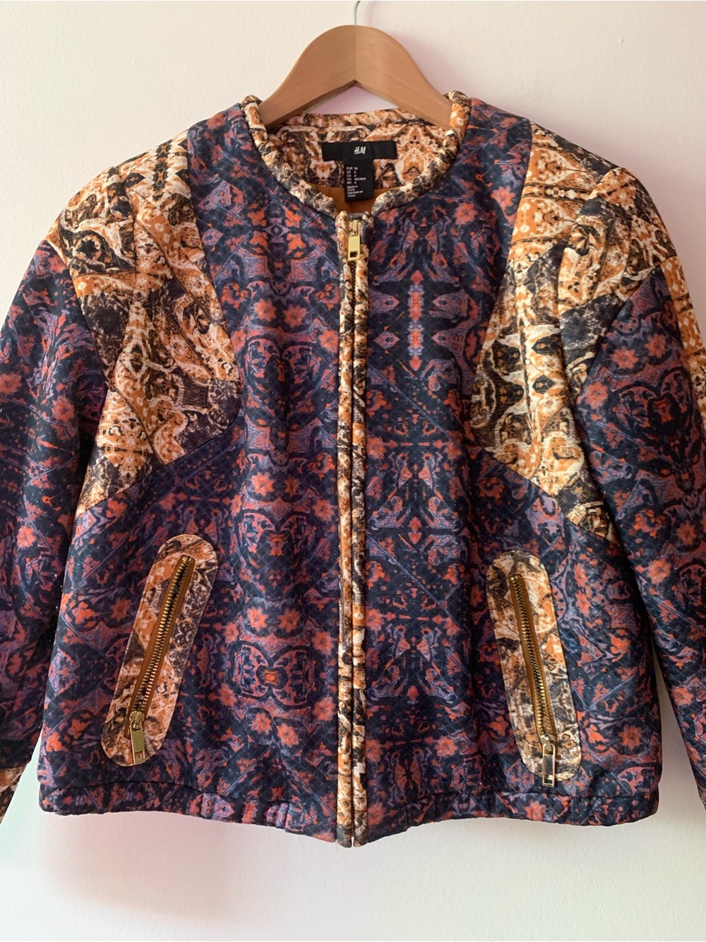 NEW H&M Quilted Print Bomber Jacket - Picture 3 of 5